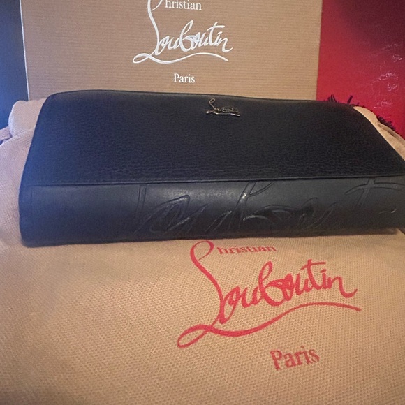 Christian Louboutin Handbags - Christian Louboutin Paloma Calfskin Black/Red Long Wallet